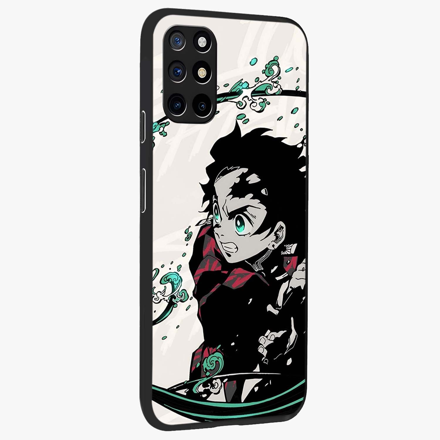 Demon Slayer Glass Case upright view showcasing powerful anime artwork with intense warrior theme.