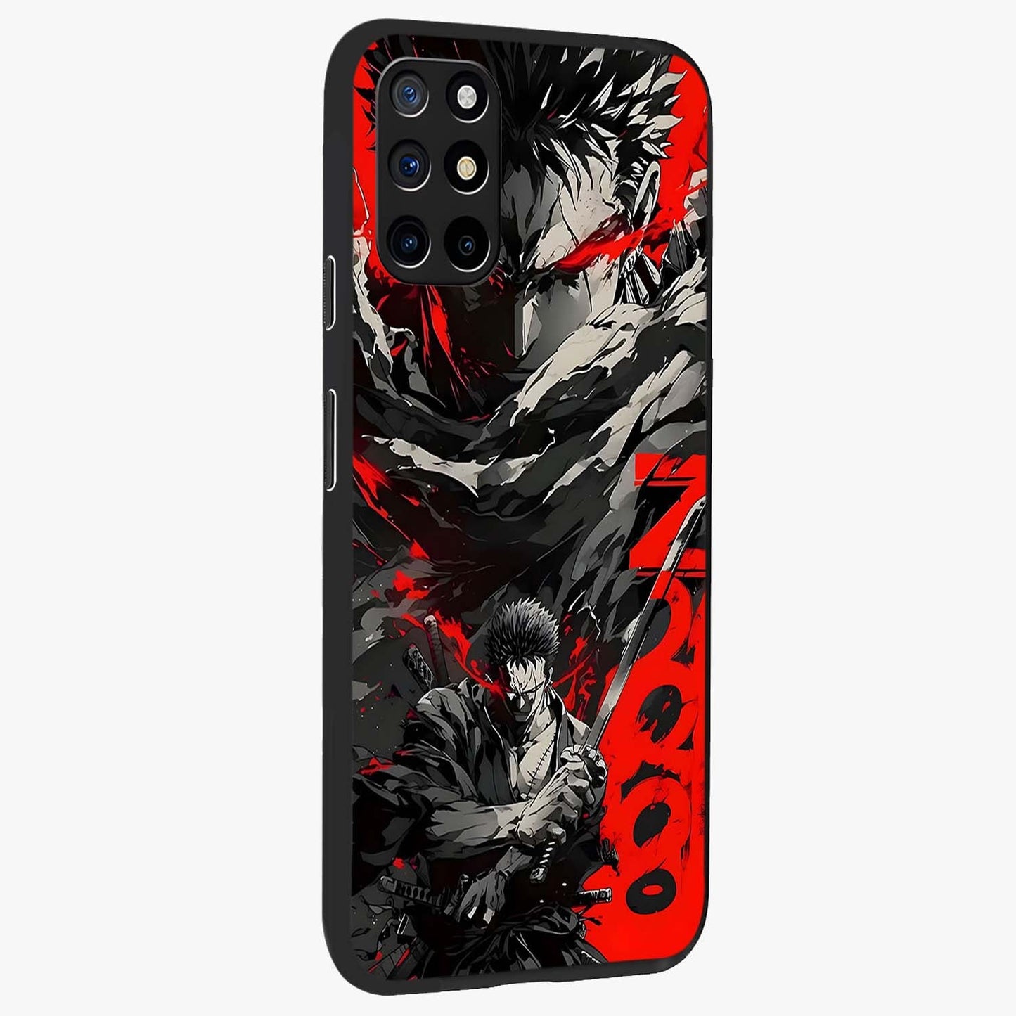 Demon Sword Resolve Glass Case upright view showcasing dramatic warrior artwork with intense battle theme.
