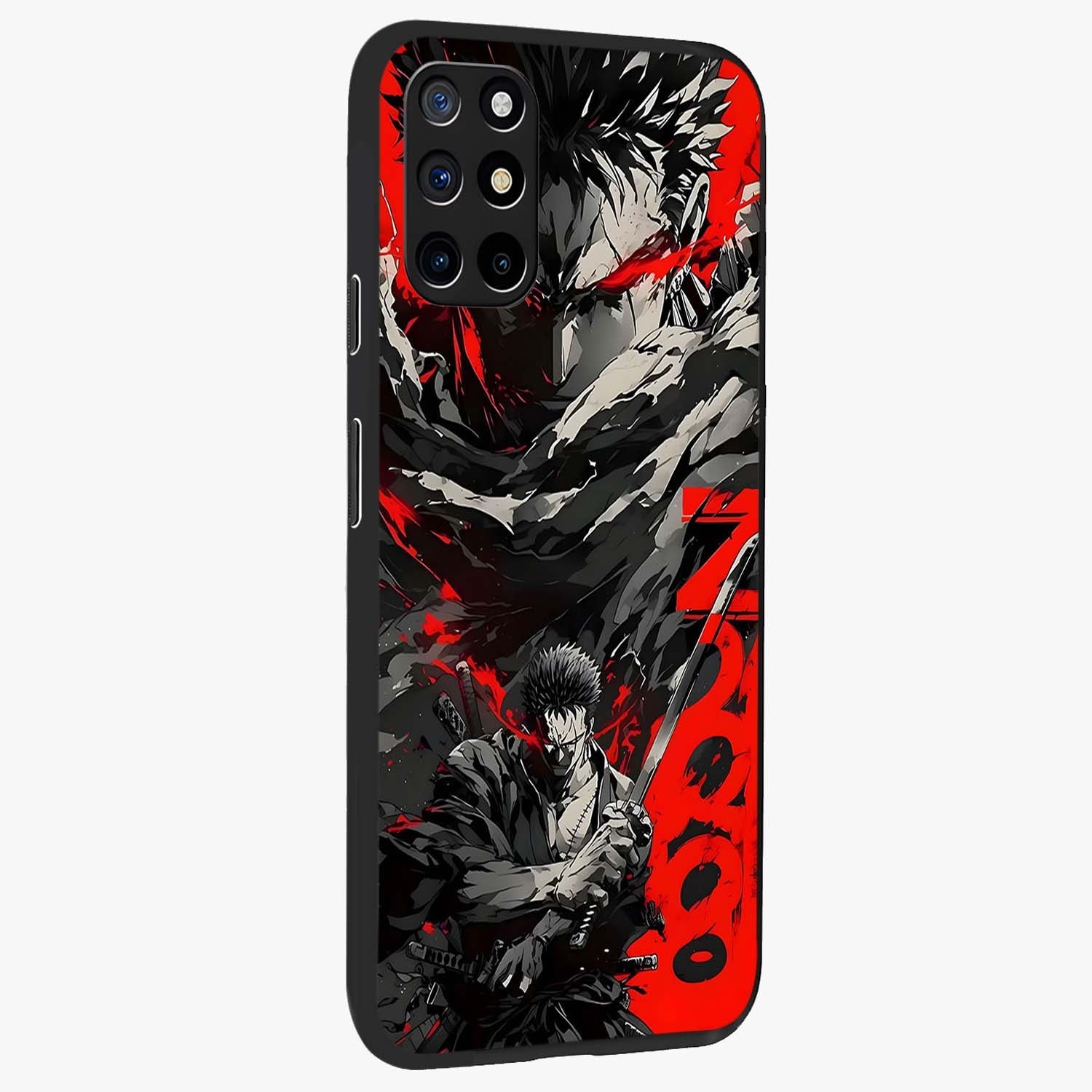 Demon Sword Resolve Glass Case upright view showcasing dramatic warrior artwork with intense battle theme.