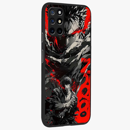 Demon Sword Resolve Glass Case upright view showcasing dramatic warrior artwork with intense battle theme.