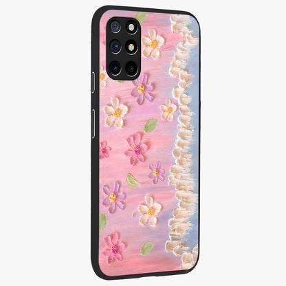 Dreamy Painted Garden Glass Case upright view showcasing vibrant floral garden artwork with artistic nature theme.
