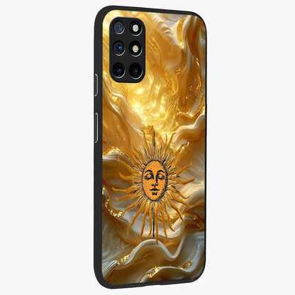 Eternal Golden Glow Glass Case upright view showcasing luminous golden artwork with luxurious visual theme.