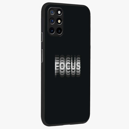Focus Mode On Glass Case upright view showcasing strong typography statement with sleek motivational theme.