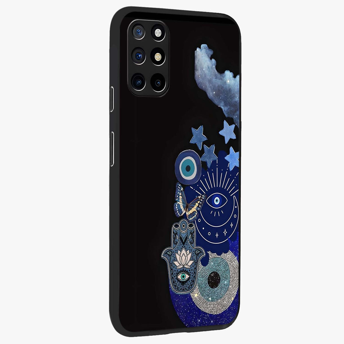 Galactic Charm Cluster Glass Case upright view showcasing glowing cosmic charm artwork with magical celestial style.