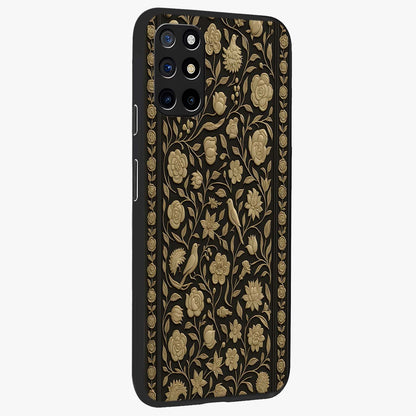 Golden Evil Eye Mandala Glass Case upright view showcasing decorative evil eye mandala artwork with spiritual aesthetic style.