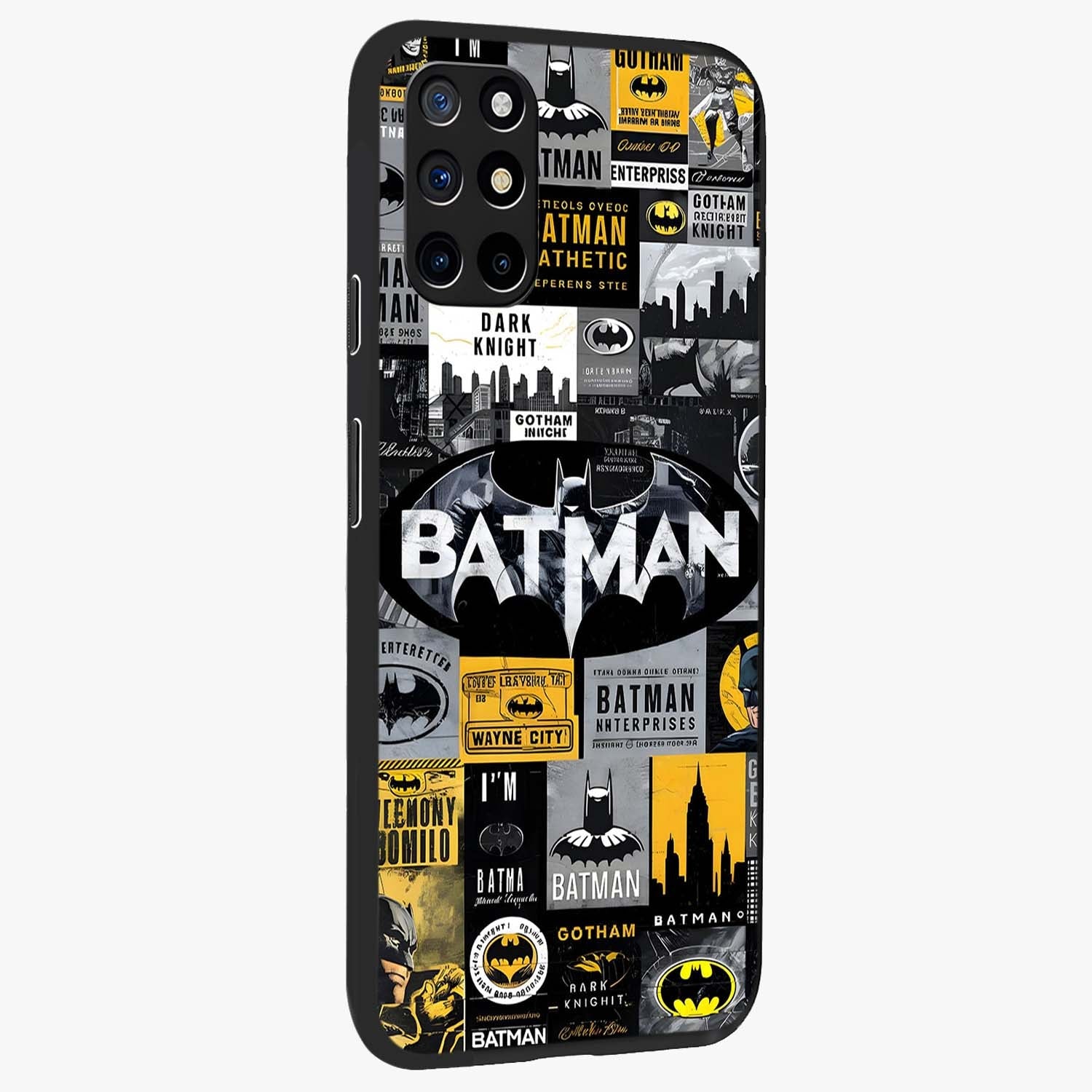 Knight Gotham Rise Glass Case upright view showcasing bold vigilante themed artwork with gothic city vibe.