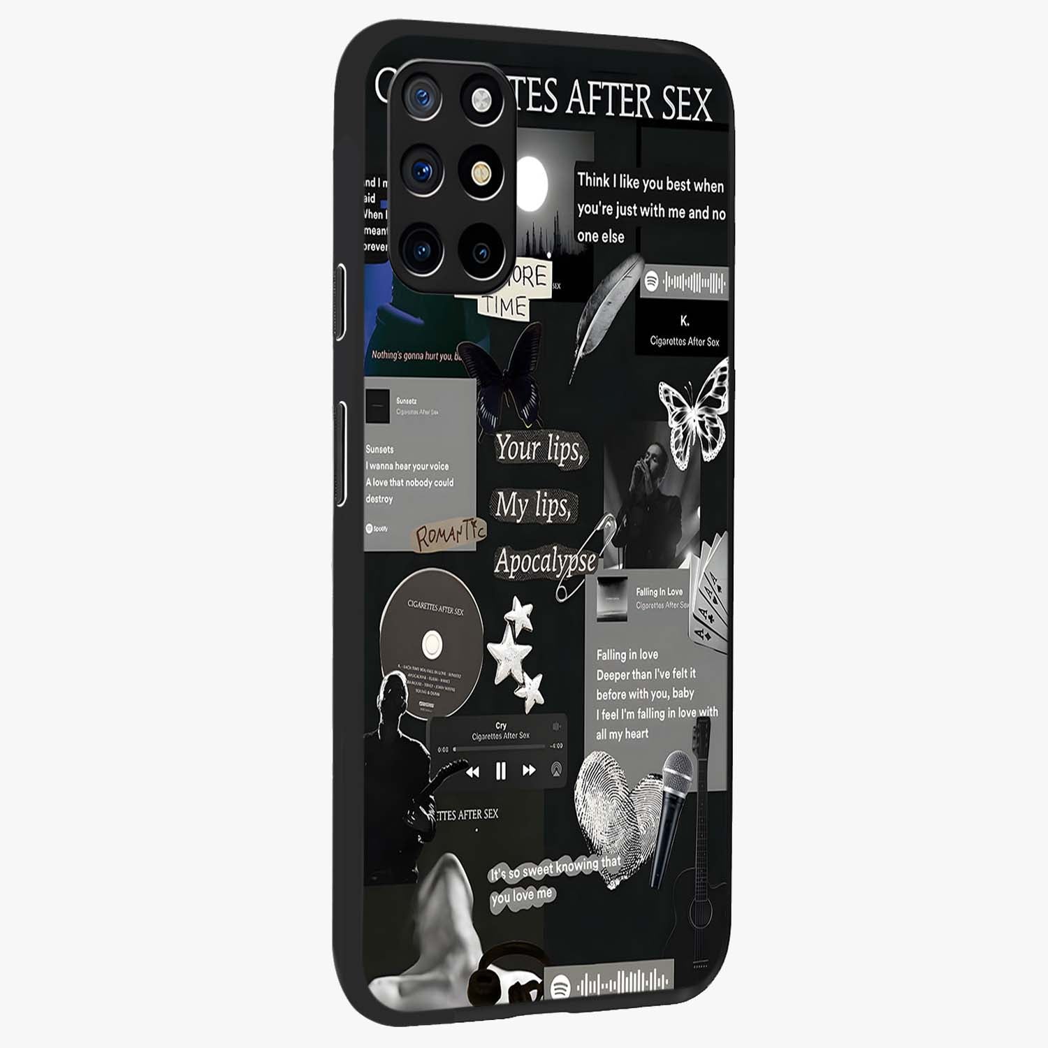 Midnight Love Echo Glass Case upright view showcasing expressive romantic artwork with dreamy midnight theme.