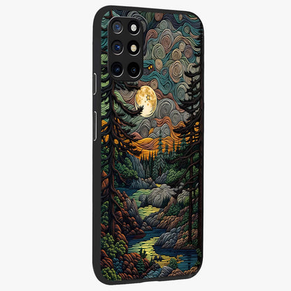 Moonlight Forest Dream Glass Case upright view showcasing magical forest artwork with calm night theme.