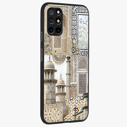 Mughal Marble Legacy Glass Case upright view showcasing ornate Mughal design with luxurious traditional theme.