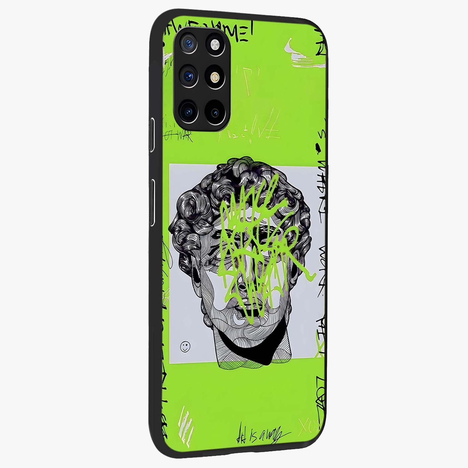 Neo Graffiti Rebellion Glass Case upright view showcasing colorful graffiti artwork with bold modern street style.