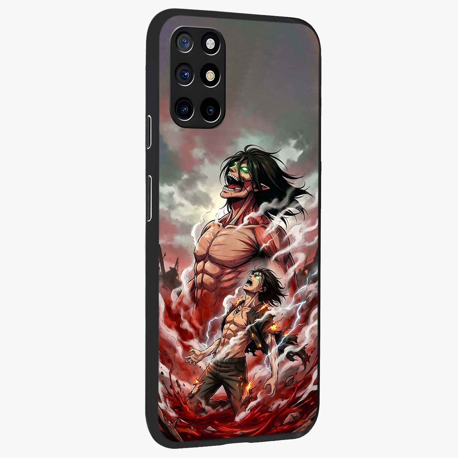 Titan Awakening Fury Glass Case upright view showcasing intense titan artwork with epic fantasy theme.
