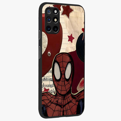 Web Warrior Vibes Glass Case upright view showcasing energetic superhero artwork with bold action theme.