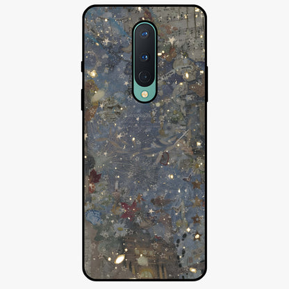 Aesthetic Astrolophia Glass Case showing flat back view with dreamy aesthetic design and glossy glass finish.
