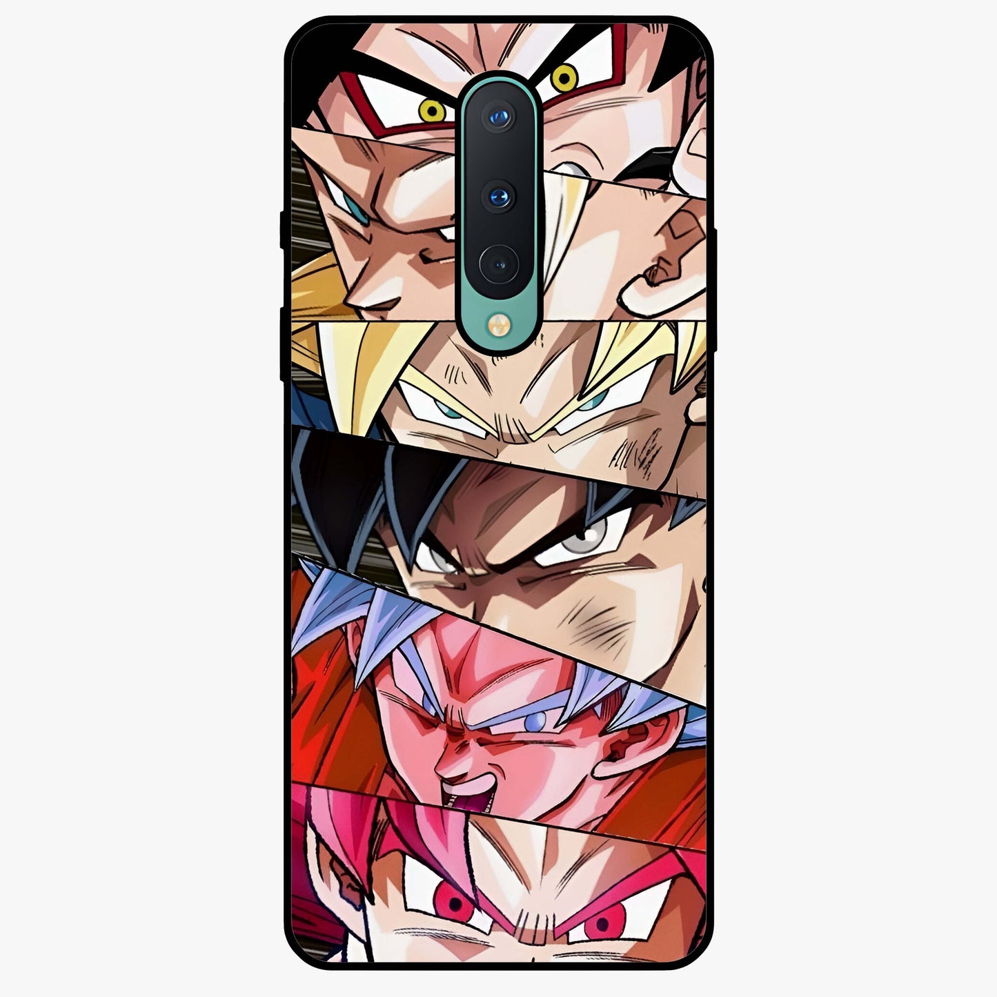 Anime Character Glass Case showing flat back view with vibrant anime artwork and glossy glass finish.