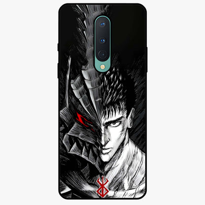 Berserker Blood Oath Glass Case showing flat back view with fierce warrior inspired artwork and glossy glass finish.