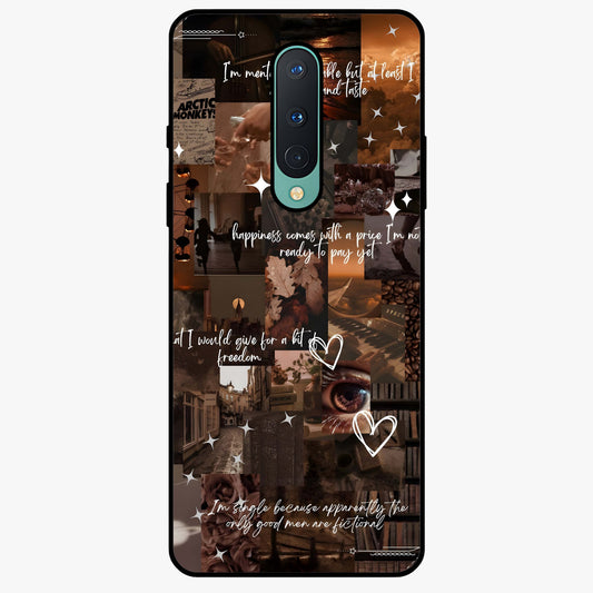 Bittersweet Aesthetic Chaos Glass Case showing flat back view with artistic chaotic aesthetic design and glossy glass finish.