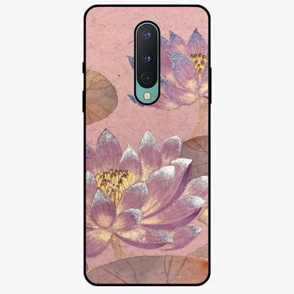 Blossom Mist Lotus Glass Case showing flat back view with serene lotus blossom artwork and glossy glass finish.