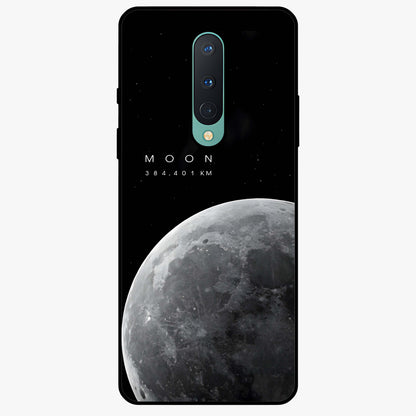 Cosmic Moon Glow Glass Case showing flat back view with glowing moon artwork and glossy glass finish.