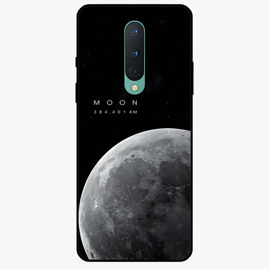 Cosmic Moon Glow Glass Case showing flat back view with glowing moon artwork and glossy glass finish.