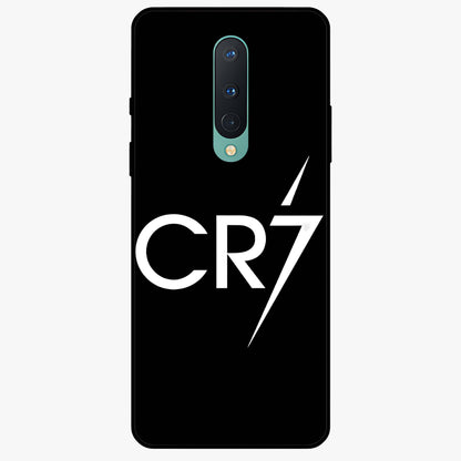 Cr7 Elite Strike Glass Case showing flat back view with dynamic football inspired artwork and glossy glass finish.