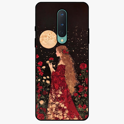 Crimson Dreams Glass Case showing flat back view with dreamy crimson artwork and glossy glass finish.