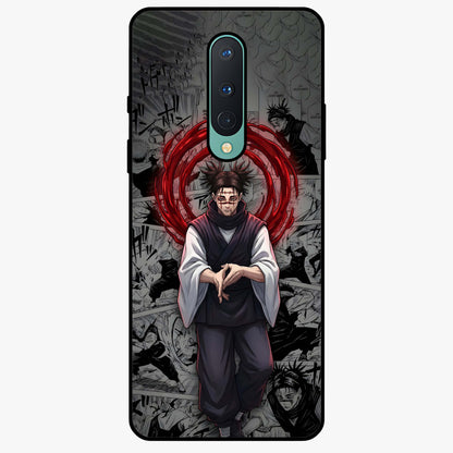 Cursed Ritual Ascension Glass Case showing flat back view with dark ritual themed artwork and glossy glass finish.
