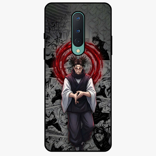 Cursed Ritual Ascension Glass Case showing flat back view with dark ritual themed artwork and glossy glass finish.