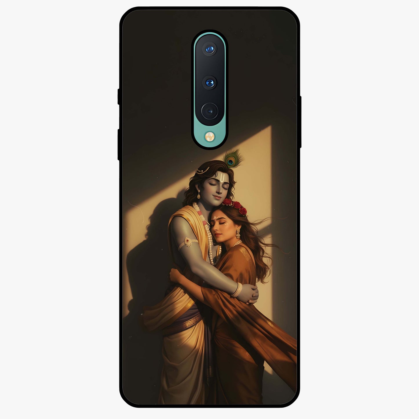 Divine Eternal Love Glass Case showing flat back view with spiritual love themed artwork and glossy glass finish.