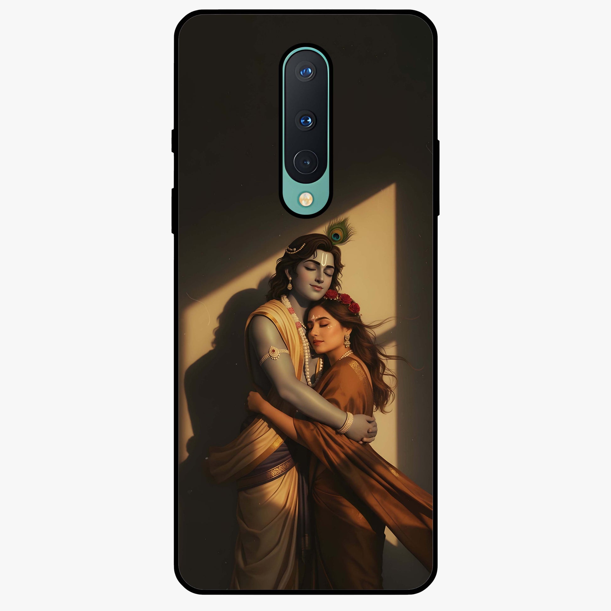 Divine Eternal Love Glass Case showing flat back view with spiritual love themed artwork and glossy glass finish.