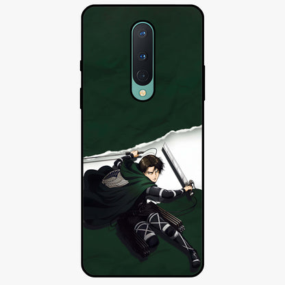Emerald War Vanguard Glass Case showing flat back view with powerful warrior themed artwork and glossy glass finish.