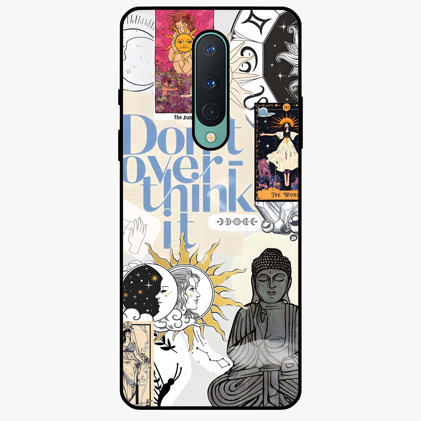 Ethereal Thoughts Glass Case showing flat back view with dreamy artistic artwork and glossy glass finish.