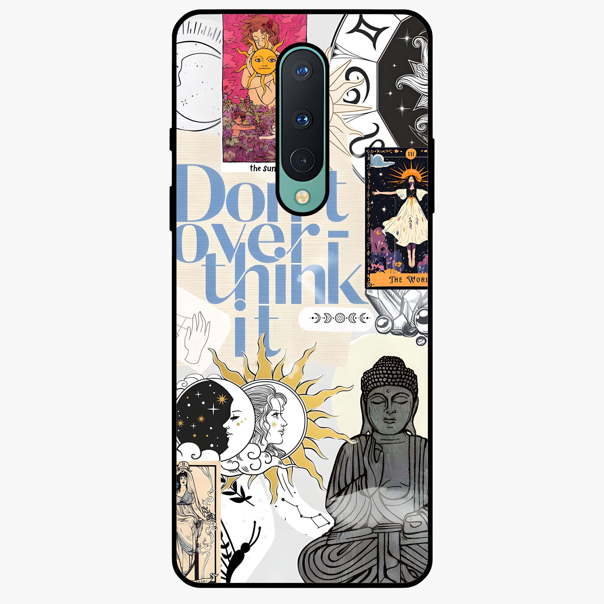Ethereal Thoughts Glass Case showing flat back view with dreamy artistic artwork and glossy glass finish.