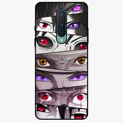 Eyes of Destiny Glass Case showing flat back view with striking eye themed artwork and glossy glass finish.