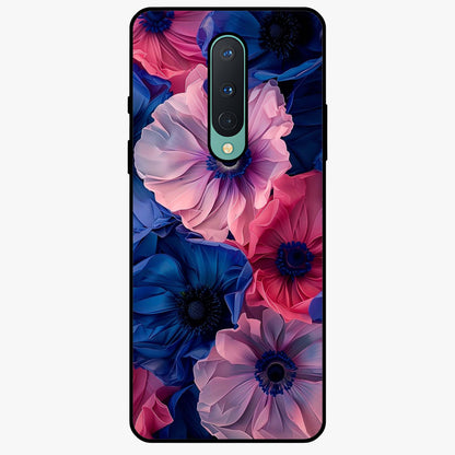 Flower Paper Art Pattern Glass Case showing flat back view with paper cut style floral artwork and glossy glass finish.