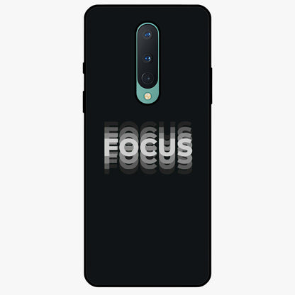 Focus Mode On Glass Case showing flat back view with bold motivational typography design and glossy glass finish.
