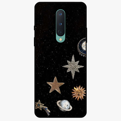 Galactic Charm Glow Glass Case showing flat back view with glowing celestial charm artwork and glossy glass finish.