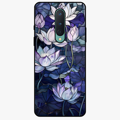 Gloss Petal Rush Glass Case showing flat back view with glossy flower petal artwork and smooth glass finish.