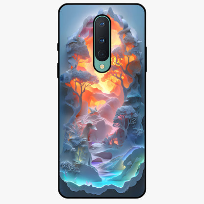 Glow Forest Portal Glass Case showing flat back view with glowing forest portal artwork and glossy glass finish.
