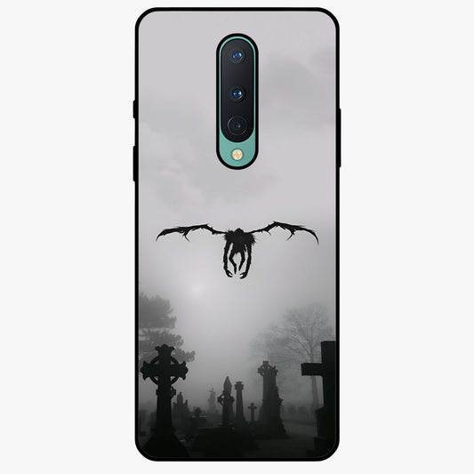 Graveyard Shadow Descent Glass Case showing flat back view with dark graveyard themed artwork and glossy glass finish.