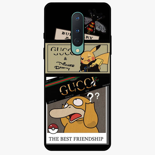 Gucci Play Mashup Glass Case showing flat back view with luxury inspired graphic artwork and glossy glass finish.