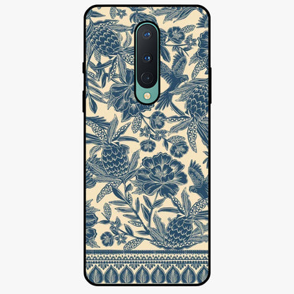 Heirloom Wild Bloom Glass Case showing flat back view with vintage inspired wild flower artwork and glossy glass finish.