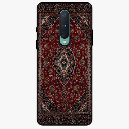 Heritage Carpet Royale Glass Case showing flat back view with ornate Persian carpet inspired pattern and glossy glass finish.