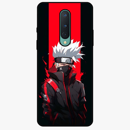 Kakashi Scarlet Shadow Glass Case showing flat back view with powerful anime ninja artwork and glossy glass finish.