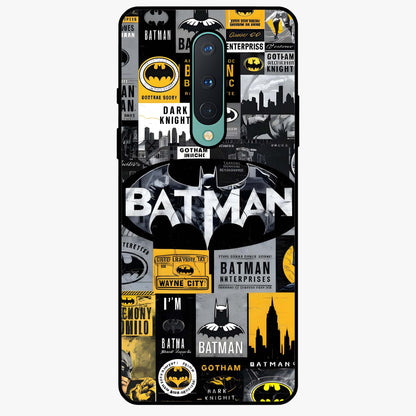 Knight Gotham Rise Glass Case showing flat back view with dark hero inspired artwork and glossy glass finish.