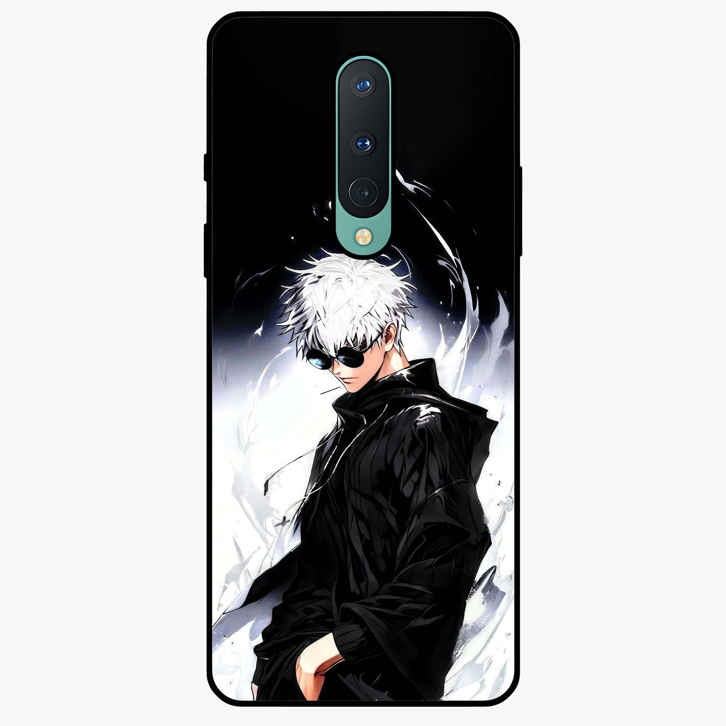 Limitless Shadow King Glass Case showing flat back view with powerful shadow warrior artwork and glossy glass finish.