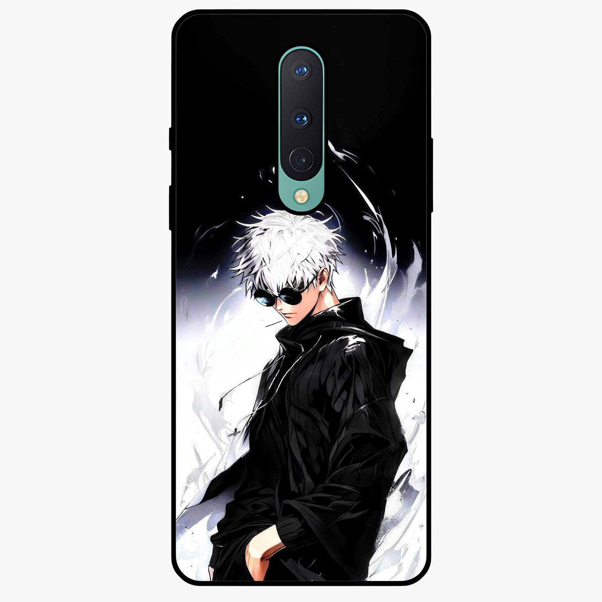 Limitless Shadow King Glass Case showing flat back view with powerful shadow warrior artwork and glossy glass finish.