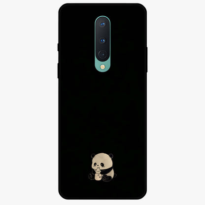 Midnight Panda Love Glass Case showing flat back view with cute panda themed artwork and glossy glass finish.