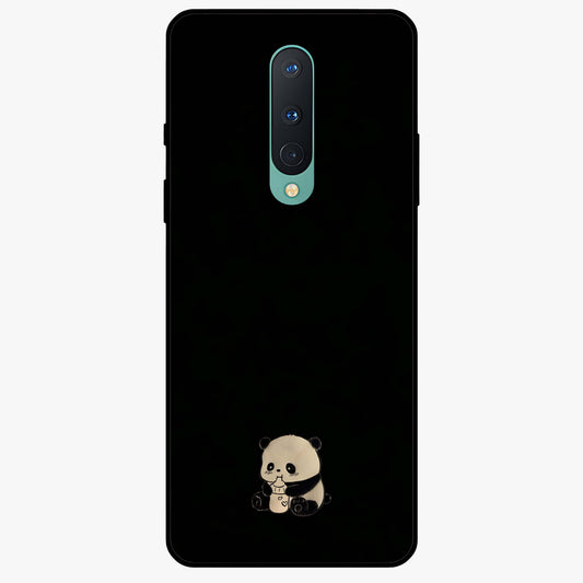 Midnight Panda Love Glass Case showing flat back view with cute panda themed artwork and glossy glass finish.