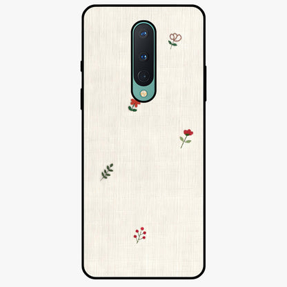 Minimal Petal Whispers Glass Case showing flat back view with soft minimal floral artwork and glossy glass finish.