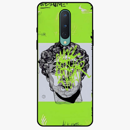 Neo Graffiti Rebellion Glass Case showing flat back view with vibrant graffiti artwork and glossy glass finish.